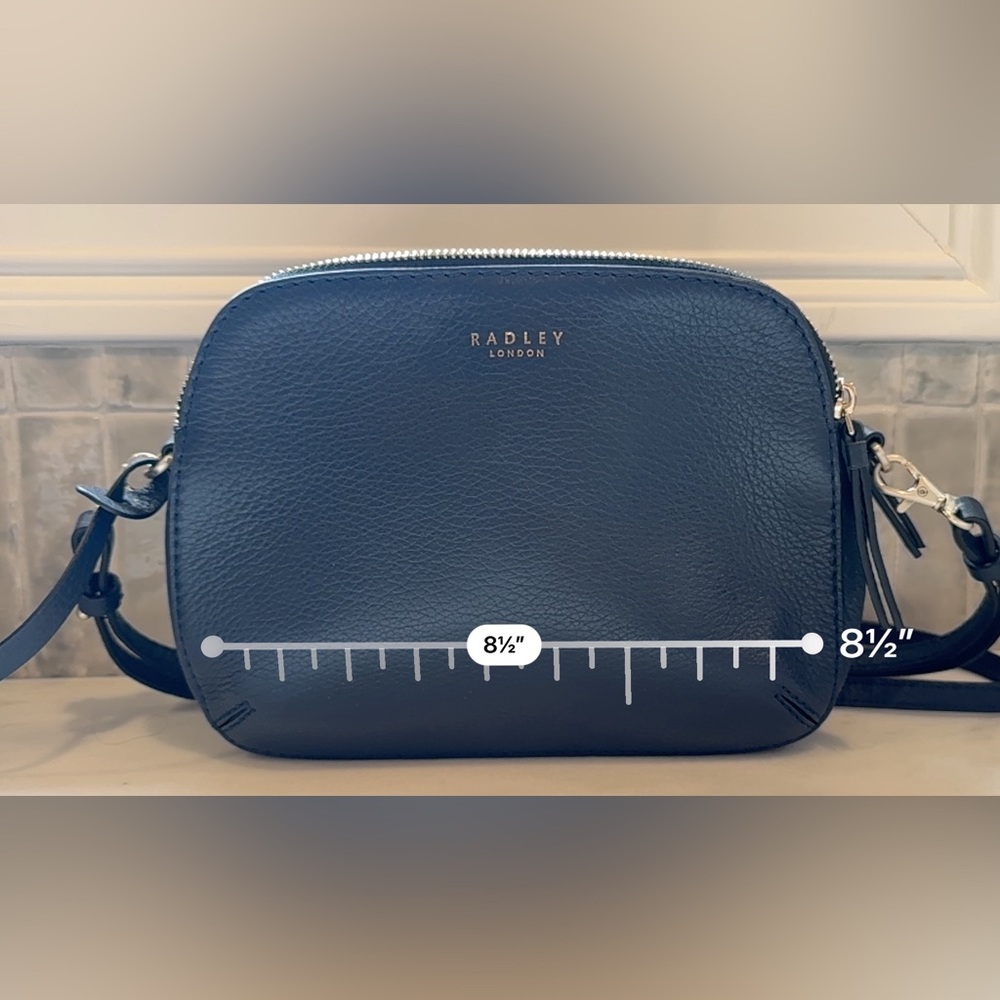 Radley Dukes Place Zip Top Cross Body Bag, Navy - Picture 7 of 10